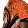 San Francisco Giants Hawaiian Shirt - Custom Floral Wave Orange White Aloha Shirt