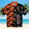 San Francisco Giants Hawaiian Shirt - Custom Palm Silhouettes Orange Aloha Shirt