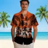 San Francisco Giants Hawaiian Shirt - Custom Sunset Scene Orange Black Aloha Shirt