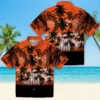 San Francisco Giants Hawaiian Shirt - Custom Sunset Scene Orange Black Aloha Shirt