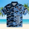 Tennessee Titans Hawaiian Shirt - Custom Palm Silhouettes Navy Aloha Shirt