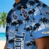 Tennessee Titans Hawaiian Shirt - Custom Palm Silhouettes Navy Aloha Shirt
