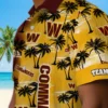 Washington Commanders Hawaiian Shirt - Custom Palm Silhouettes Burgundy Aloha Shirt