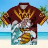 Washington Commanders Hawaiian Shirt - Custom Surfing Skeleton Burgundy Blue Aloha Shirt