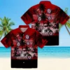 Washington Nationals Hawaiian Shirt - Custom Sunset Scene Red Black Aloha Shirt