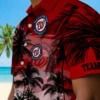 Washington Nationals Hawaiian Shirt - Custom Sunset Scene Red Black Aloha Shirt