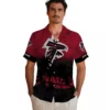 Atlanta Falcons Hawaiian Shirt � Customized Sunset Pattern Red Black Casual Button Down For Men & Women