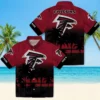 Atlanta Falcons Hawaiian Shirt � Customized Sunset Pattern Red Black Casual Button Down For Men & Women