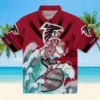 Atlanta Falcons Hawaiian Shirt � Customized Surfing Skeleton Red Blue Casual Button Down For Men & Women
