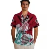 Atlanta Falcons Hawaiian Shirt � Customized Surfing Skeleton Red Blue Casual Button Down For Men & Women