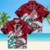 Atlanta Falcons Hawaiian Shirt � Customized Surfing Skeleton Red Blue Casual Button Down For Men & Women
