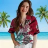 Atlanta Falcons Hawaiian Shirt � Customized Surfing Skeleton Red Blue Casual Button Down For Men & Women