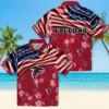 Atlanta Falcons Hawaiian Shirt � Customized Us Flag Hibiscus Red Casual Button Down For Men & Women