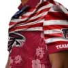 Atlanta Falcons Hawaiian Shirt � Customized Us Flag Hibiscus Red Casual Button Down For Men & Women
