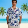 Buffalo Bills Hawaiian Shirt � Customized Botanical Theme Blue White, Casual Button Down For Men & Women