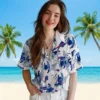 Buffalo Bills Hawaiian Shirt � Customized Botanical Theme Blue White, Casual Button Down For Men & Women