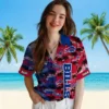Buffalo Bills Hawaiian Shirt � Customized Palm Silhouettes Blue, Casual Button Down For Men & Women