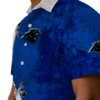Carolina Panthers Hawaiian Shirt � Customized Edgy Streaks Blue White, Casual Button Down For Men & Women