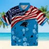 Carolina Panthers Hawaiian Shirt � Customized Us Flag Hibiscus Blue, Casual Button Down For Men & Women