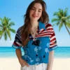 Carolina Panthers Hawaiian Shirt � Customized Us Flag Hibiscus Blue, Casual Button Down For Men & Women