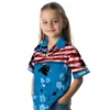 Carolina Panthers Hawaiian Shirt � Customized Us Flag Hibiscus Blue, Casual Button Down For Men & Women