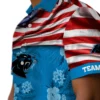 Carolina Panthers Hawaiian Shirt � Customized Us Flag Hibiscus Blue, Casual Button Down For Men & Women