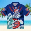 Chicago Cubs Hawaiian Shirt - Customized Tribal Stripes Blue White - Gift For Men, Women