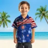 Chicago Cubs Hawaiian Shirt - Customized Us Flag Hibiscus Blue - Gift For Men, Women