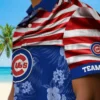 Chicago Cubs Hawaiian Shirt - Customized Us Flag Hibiscus Blue - Gift For Men, Women