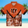 Cincinnati Bengals Hawaiian Shirt � Customized Floral Chevron Orange, Casual Button Down For Men & Women