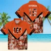 Cincinnati Bengals Hawaiian Shirt � Customized Floral Chevron Orange, Casual Button Down For Men & Women