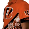 Cincinnati Bengals Hawaiian Shirt � Customized Floral Chevron Orange, Casual Button Down For Men & Women
