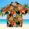 Cincinnati Bengals Hawaiian Shirt � Customized Tropical Toucan Orange Green, Casual Button Down For Men & Women