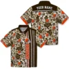 Cleveland Browns Hawaiian Shirt � Customized Hibiscus Arrows Brown White, Casual Button Down For Men & Women