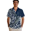 Dallas Cowboys Hawaiian Shirt - Personalized Baseball Floral Customized Floral Wave Blue White Aloha Shirt
