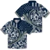 Dallas Cowboys Hawaiian Shirt - Personalized Baseball Floral Customized Floral Wave Blue White Aloha Shirt