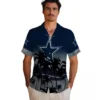 Dallas Cowboys Hawaiian Shirt - Personalized Baseball Floral Customized Sunset Blue Black Aloha Shirt