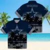 Dallas Cowboys Hawaiian Shirt - Personalized Baseball Floral Customized Sunset Blue Black Aloha Shirt