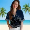 Dallas Cowboys Hawaiian Shirt - Personalized Baseball Floral Customized Sunset Blue Black Aloha Shirt