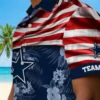 Dallas Cowboys Hawaiian Shirt - Personalized Baseball Floral Customized Us Flag Hibiscus Aloha Shirt