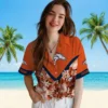 Denver Broncos Hawaiian Shirt - Personalized Baseball Floral Customized Floral Chevron Orange Aloha Shirt
