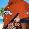Denver Broncos Hawaiian Shirt - Personalized Baseball Floral Customized Floral Chevron Orange Aloha Shirt