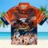 Denver Broncos Hawaiian Shirt - Personalized Baseball Floral Customized Tropical Canoe Orange Aloha Shirt