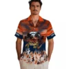 Denver Broncos Hawaiian Shirt - Personalized Baseball Floral Customized Tropical Canoe Orange Aloha Shirt