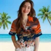 Denver Broncos Hawaiian Shirt - Personalized Baseball Floral Customized Tropical Canoe Orange Aloha Shirt