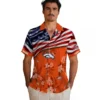 Denver Broncos Hawaiian Shirt - Personalized Baseball Floral Customized Us Flag Hibiscus Aloha Shirt