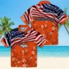 Denver Broncos Hawaiian Shirt - Personalized Baseball Floral Customized Us Flag Hibiscus Aloha Shirt