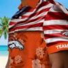 Denver Broncos Hawaiian Shirt - Personalized Baseball Floral Customized Us Flag Hibiscus Aloha Shirt