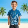 Detroit Lions Hawaiian Shirt - Customized Floral Chevron Blue Aloha Shirt