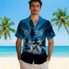 Detroit Lions Hawaiian Shirt - Customized Sunset Scene Blue Black Aloha Shirt